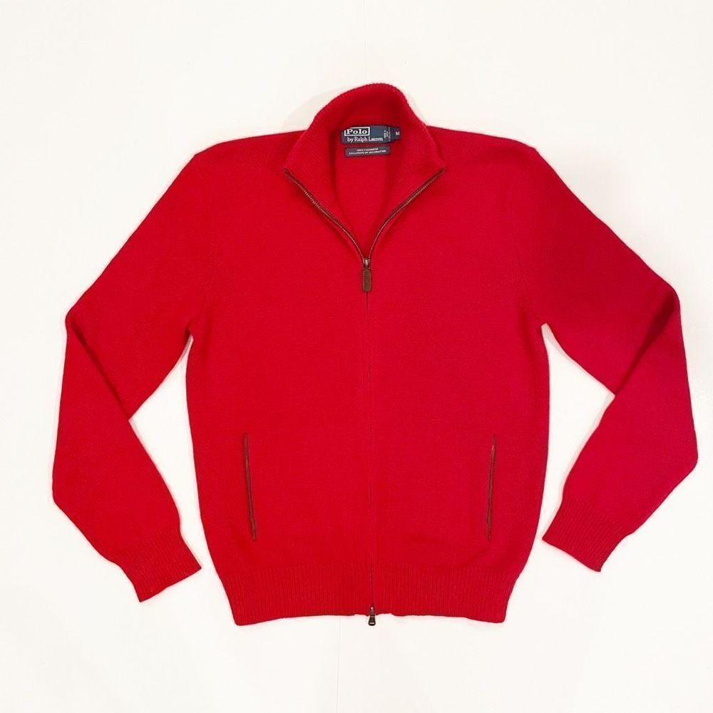 Ralph Lauren Red Zip Up Sweater